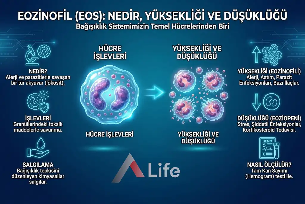 Eozinofil (EOS): Nedir, Yüksekliği ve Düşüklüğü